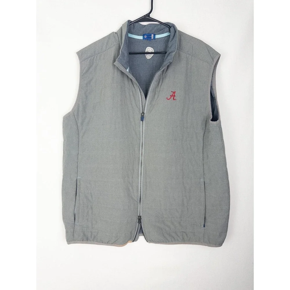 Stitch Vest Mens 2XL‎ Gray Alabama Full Zip Golf Performance Outdoor Quilt
